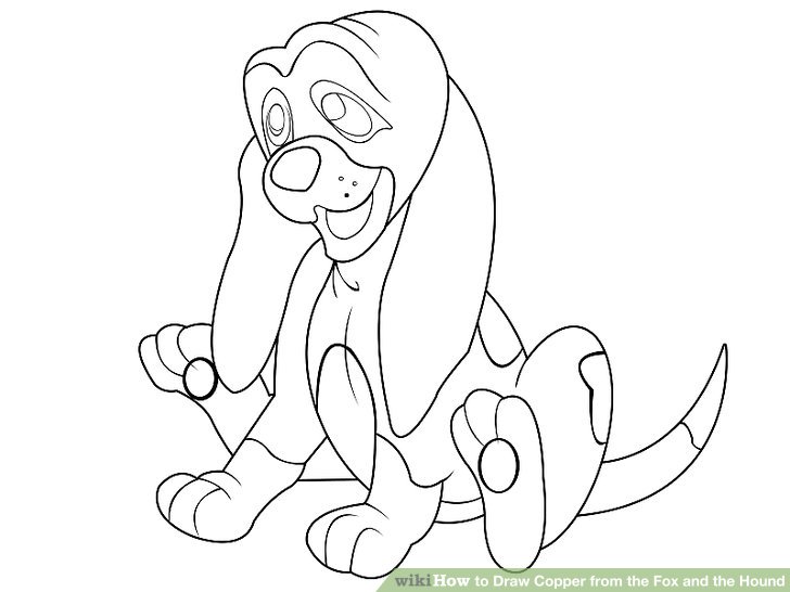 728x546 how to draw copper from the fox and the hound steps - Copper Drawing