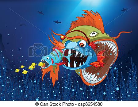 450x349 ocean underwater world cartoon coral reef with alga and fish vector - Coral Cartoon Drawing