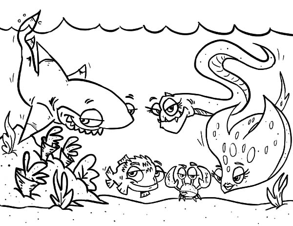 600x462 cartoon of coral reef fish coloring pages kids play color - Coral Cartoon Drawing