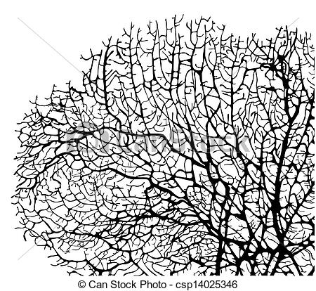 450x414 coral vector illustration of coral silhouette on white background - Coral Line Drawing