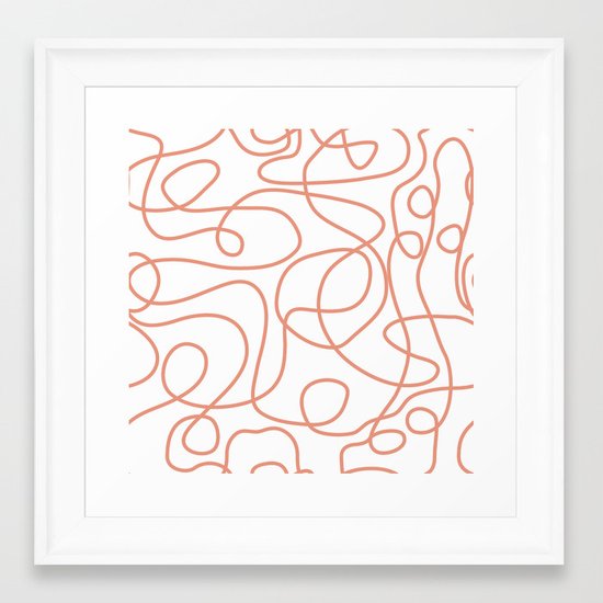 550x550 Doodle Line Art Coral Lines On White Background Framed Art Print - Coral Line Drawing