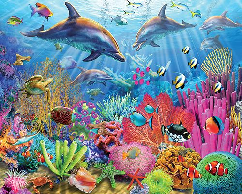 500x400 Awesome Coral Reef Sketch Drawing Pics Drawing Sketch - Coral Reef Fish Drawing