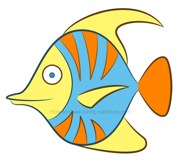 624x556 How To Draw A Tropical Fish Clipart - Coral Reef Fish Drawing