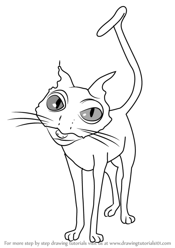 566x800 Learn How To Draw Cat From Coraline - Coraline Drawings