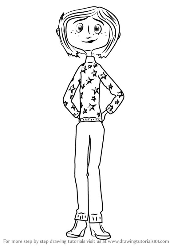 566x800 Learn How To Draw Coraline Jones From Coraline - Coraline Drawings