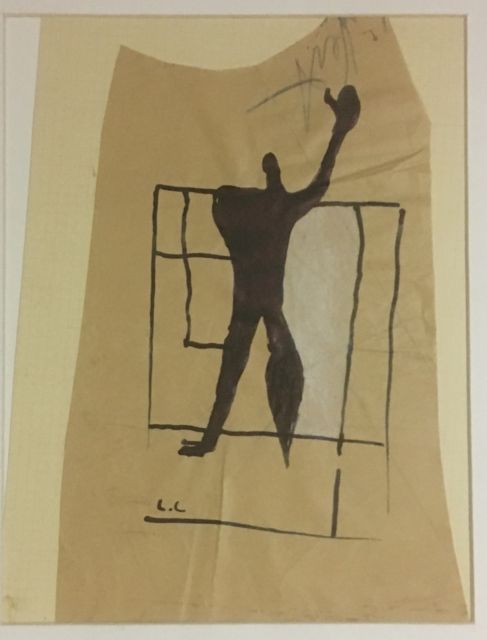 487x640 le corbusier ink drawing, the modular man ebay - Corbusier Drawings