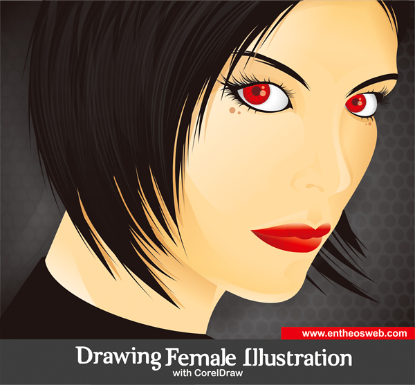 600x556 Drawing A Female Illustration With Corel Draw - Corel Draw Drawings