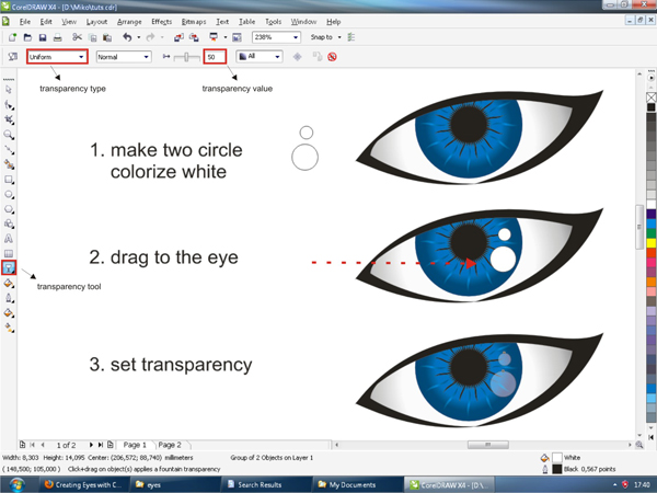600x450 creating vector eyes with coreldraw - Corel Drawing