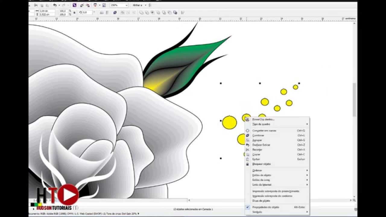 1280x720 Drawing Black Rose Corel Draw Art Speed - Corel Drawing