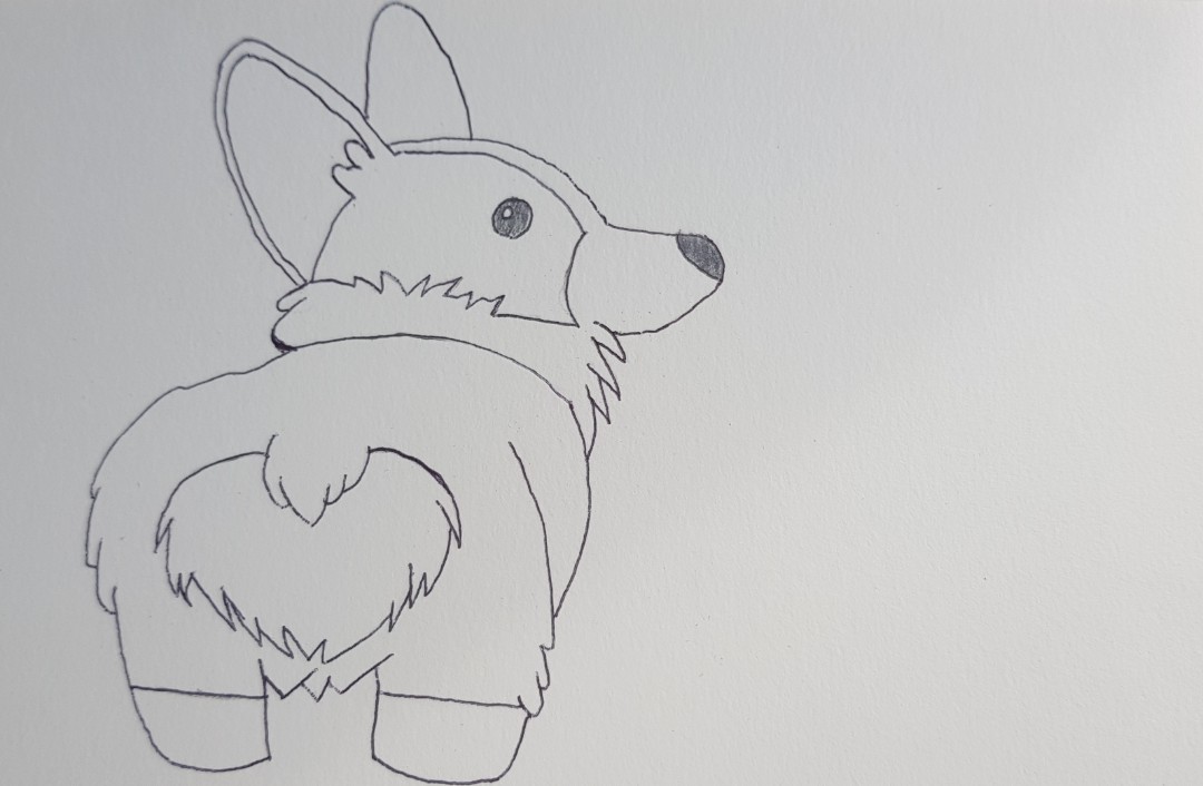 1080x706 corgi drawing, design craft, art prints on carousell - Corgi Drawing