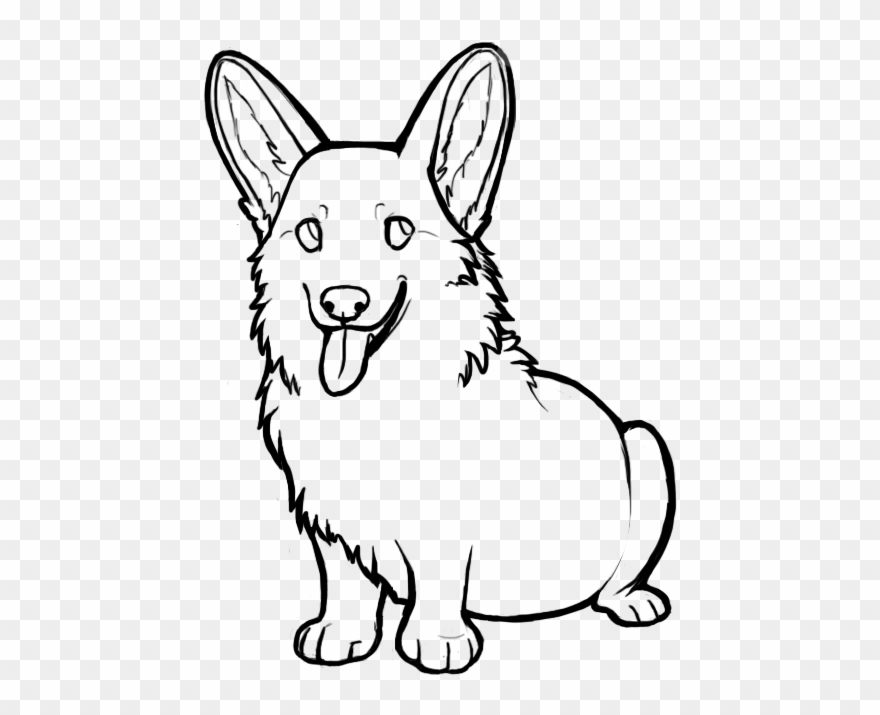 Corgi Line Drawing at PaintingValley.com | Explore collection of Corgi