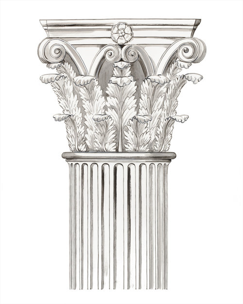 500x625 Column Drawing Free Download - Corinthian Column Drawing