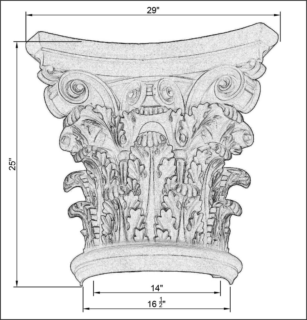 985x1024 Corinthian Column Capital - Corinthian Column Drawing