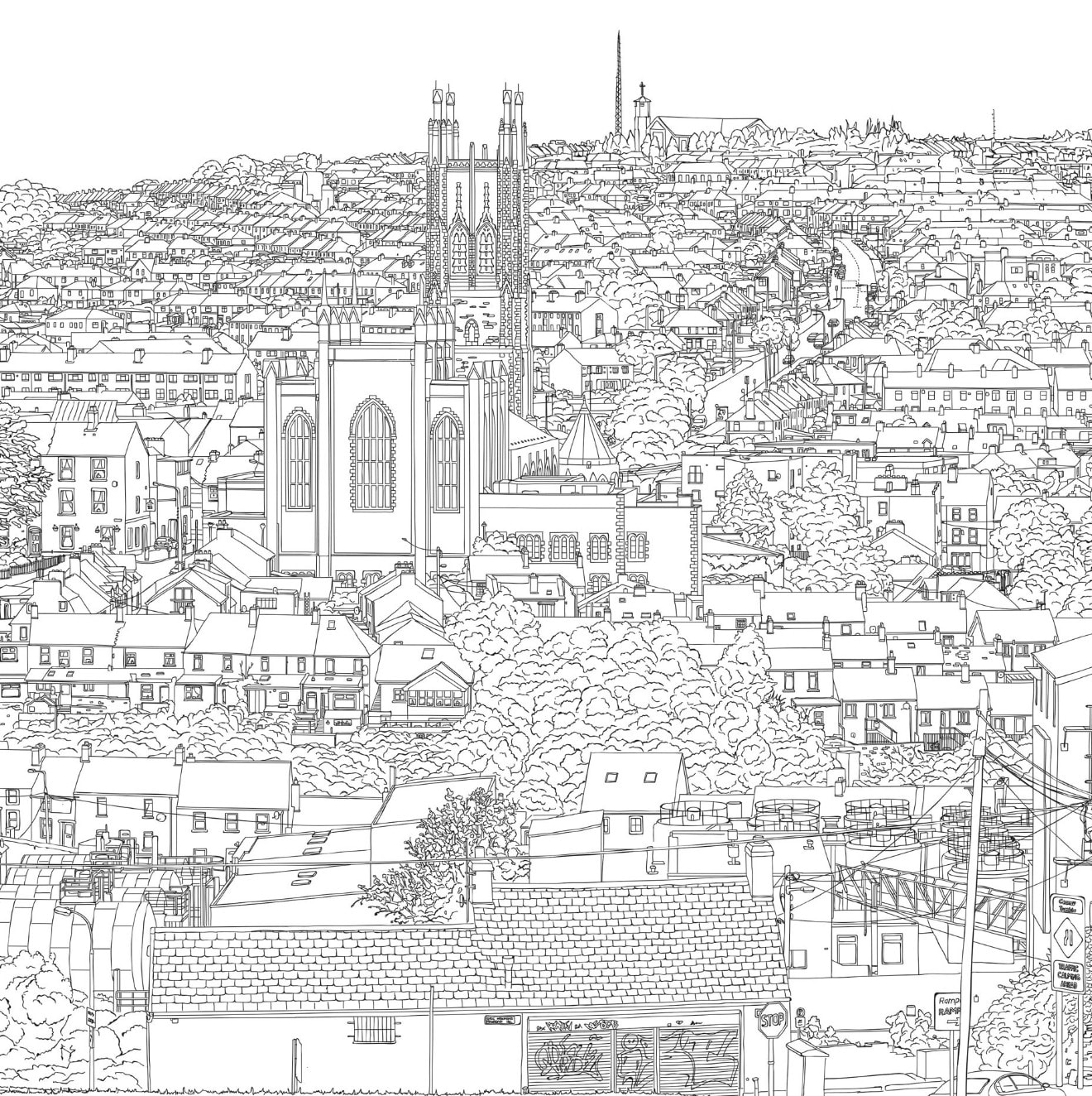 1320x1324 this mind blowing drawing of cork's northside took hours - Cork Drawing