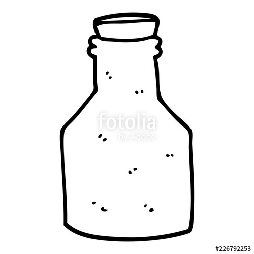 500x500 line drawing cartoon old ceramic bottle with cork stock image - Cork Drawing