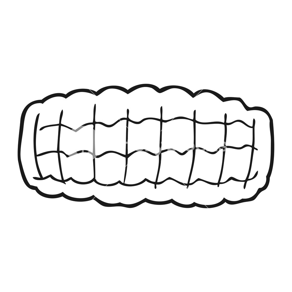 1000x1000 Freehand Drawn Black And White Cartoon Corn Cob Royalty Free Stock - Corn Cob Drawing