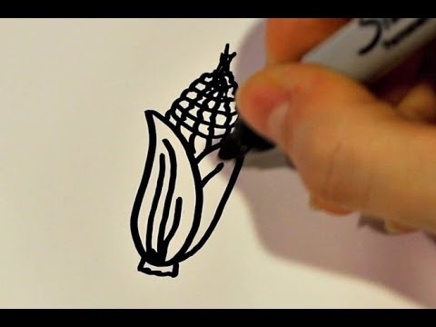480x360 How To Draw A Cartoon Corn - Corn Drawing