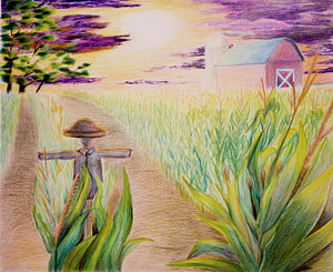 300x245 Corn Field Drawings Fine Art America - Corn Field Drawing