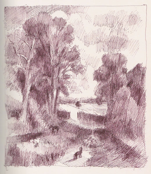 520x600 the art of the landscape sketching constable's cornfield - Corn Field Drawing