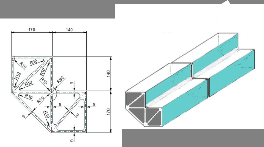 850x473 detail of an aluminum extruded profile corner, and more - Corner Drawings