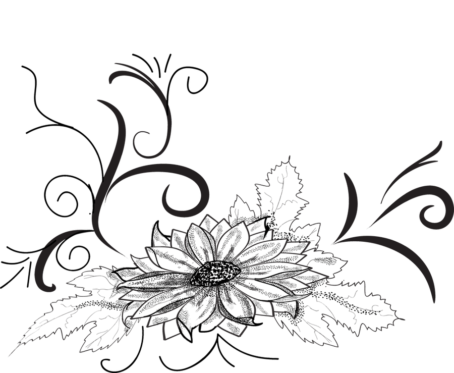 900x739 corner flower - Corner Flower Drawing