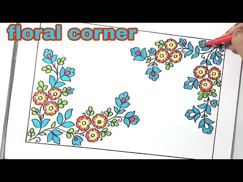 480x360 Flower Drawing Designs Floral Design Drawing Embroidery Flower - Corner Flower Drawing