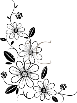 262x350 Iclipart - Corner Flower Drawing