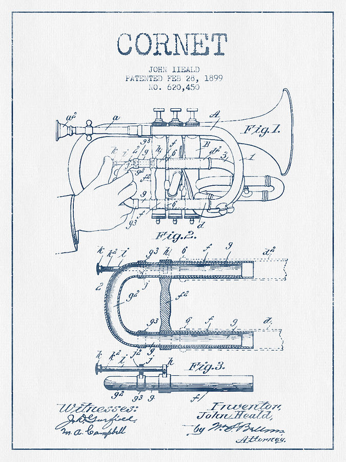 675x900 Cornet Patent Drawing - Cornet Drawing
