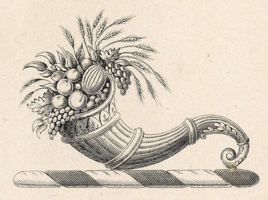900x670 Cornucopia A Symbol Of Plenty Drawing - Cornucopia Drawing