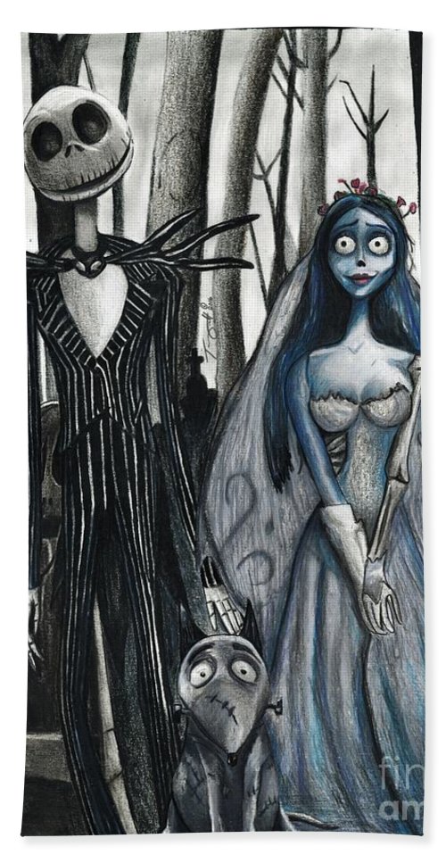 500x967 jack and corpse bride beach sheet for sale - Corpse Bride Drawing