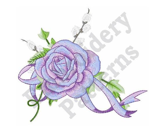 570x456 Rose Corsage Machine Embroidery Design X Hoop Rose Etsy - Corsage Drawing