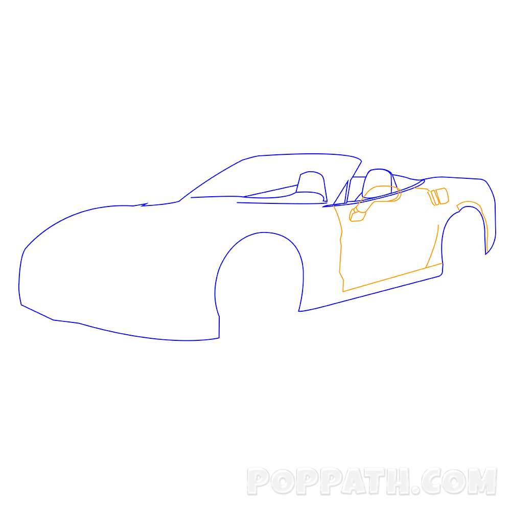1000x1000 how to draw a corvette pop path - Corvette Drawing