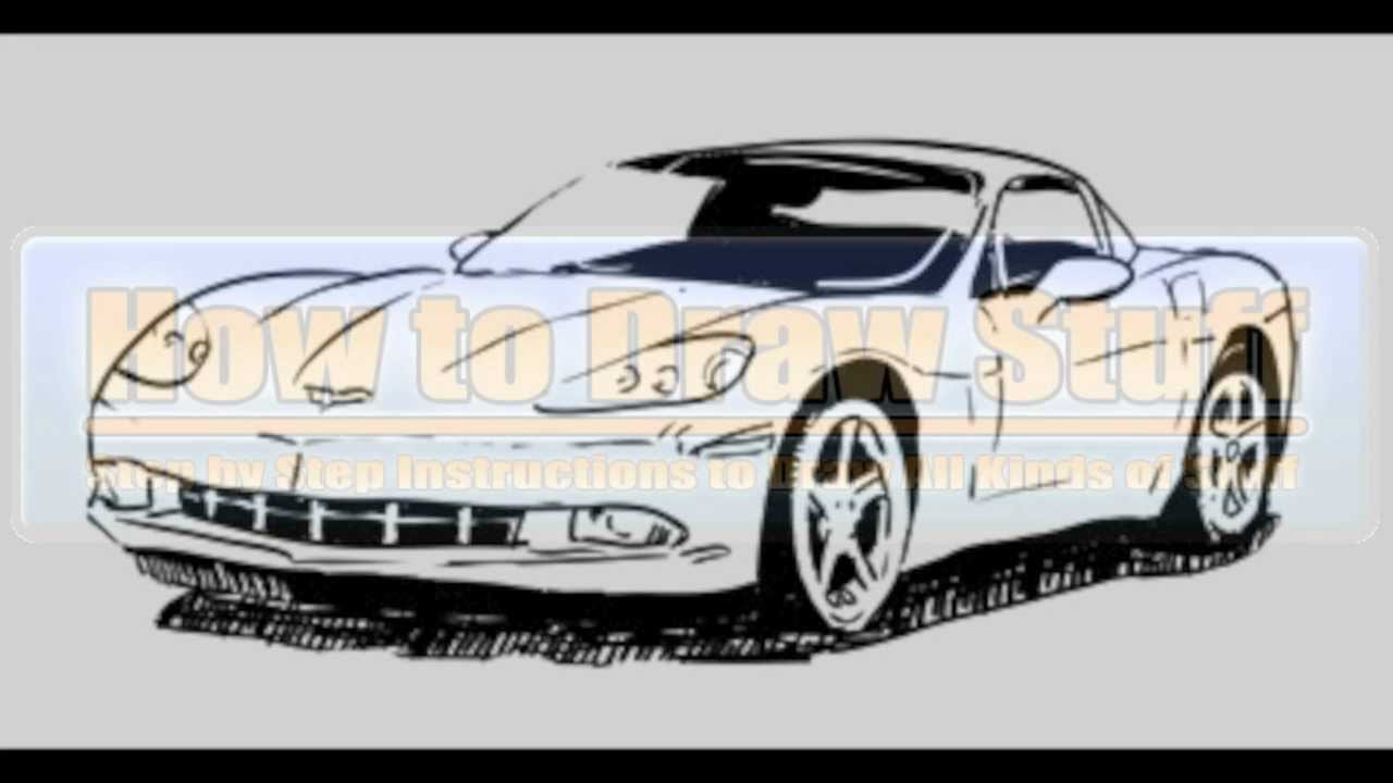 1280x720 how to draw a corvette step - Corvette Drawing