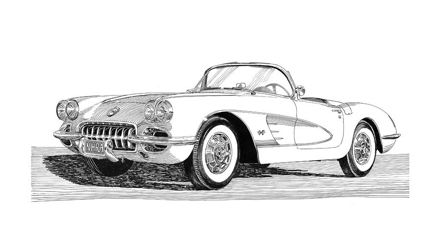 Corvette Drawing at PaintingValley.com | Explore collection of Corvette ...