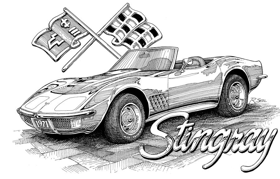 900x576 corvette drawing - Corvette Drawing