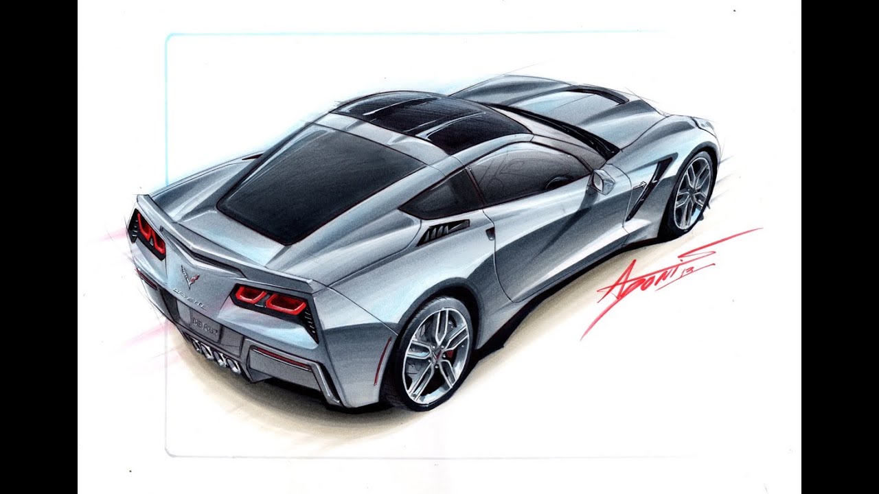 1280x720 corvette stingray drawing - Corvette Stingray Drawing