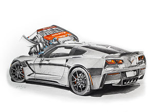 300x220 corvette drawings fine art america - Corvette Stingray Drawing