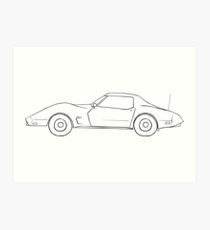 210x230 corvette stingray drawing art prints redbubble - Corvette Stingray Drawing