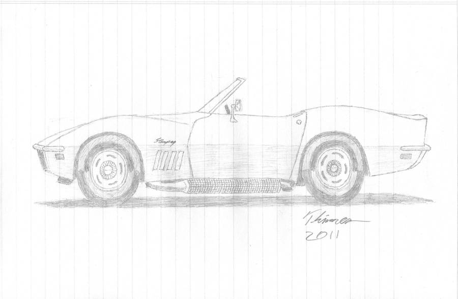900x588 corvette stingray drawing - Corvette Stingray Drawing