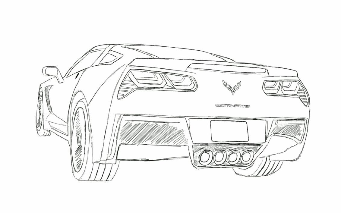 1131x707 corvette drawing free download - Corvette Stingray Drawing