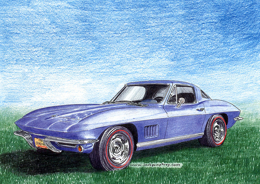900x635 tru blu corvette stingray drawing - Corvette Stingray Drawing