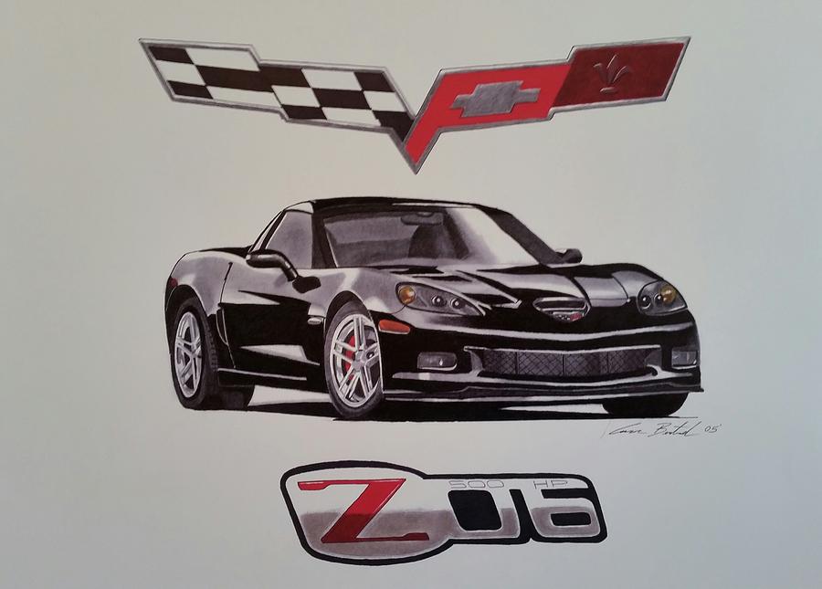 900x645 Corvette Drawing - Corvette Z06 Drawing