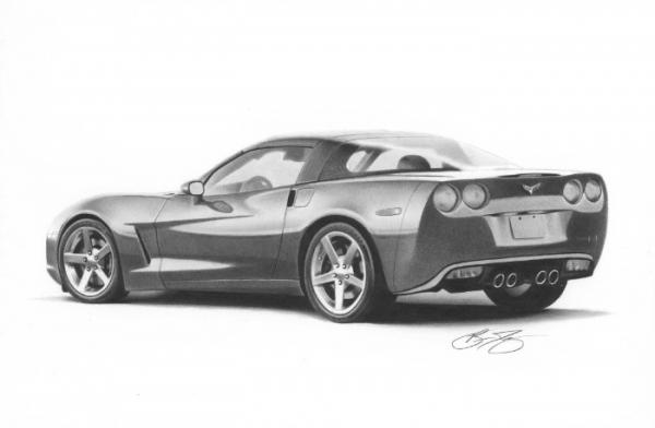 600x392 Corvette Drawing - Corvette Z06 Drawing