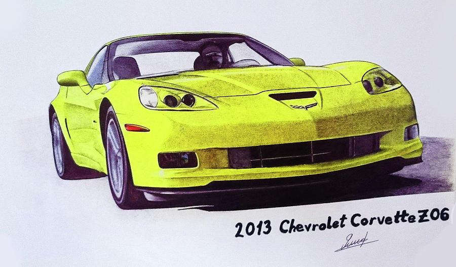 900x527 Chevrolet Corvette Drawing - Corvette Z06 Drawing