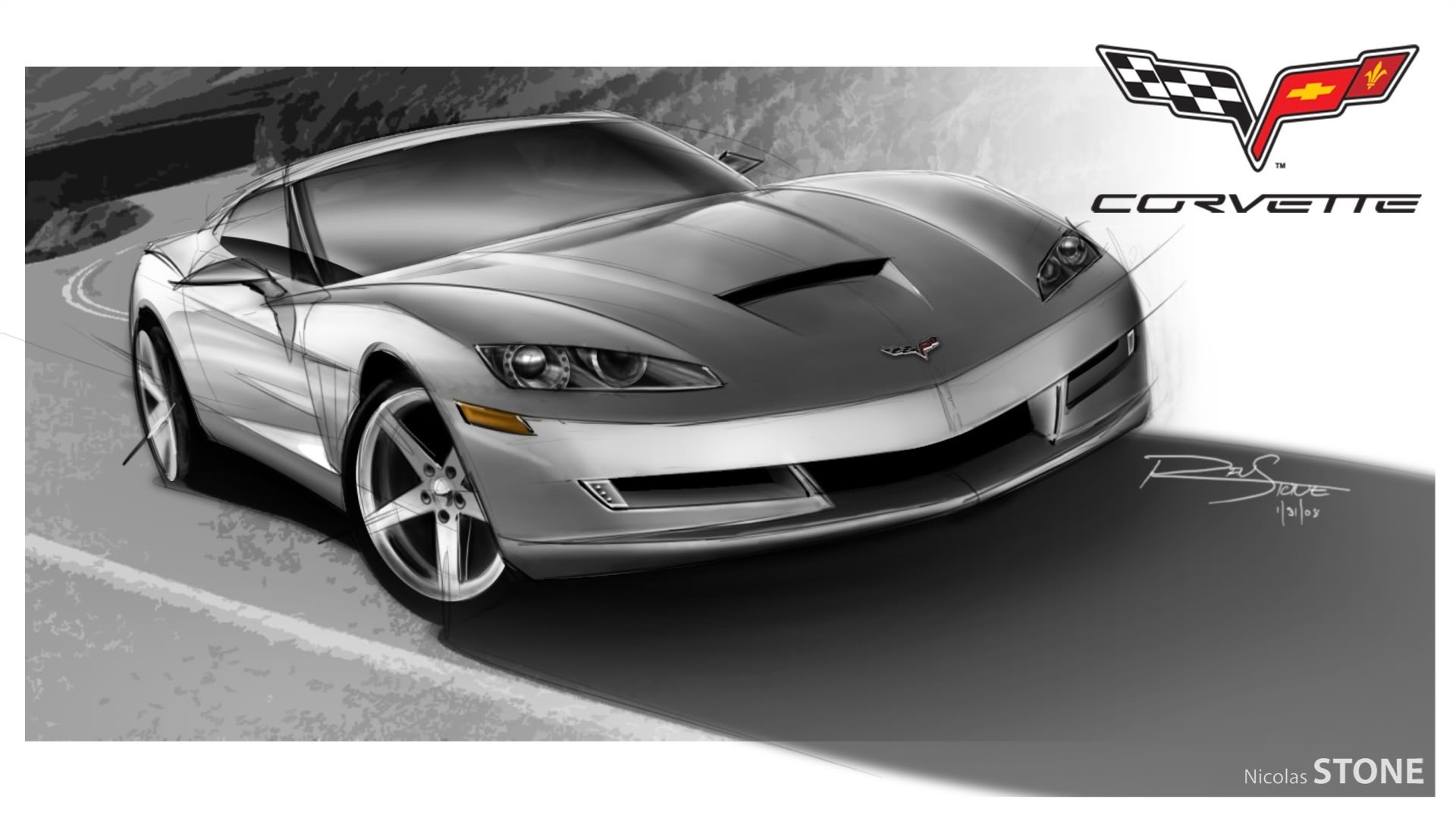 1920x1080 Still The Best Looking Drawing Out There - Corvette Z06 Drawing