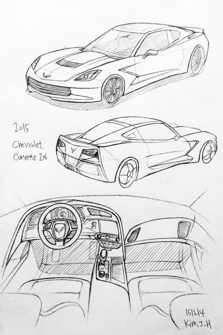 736x1105 car drawing chevrolet corvette prisma on paper - Corvette Z06 Drawing