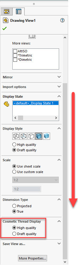 260x876 cosmetic thread missing in solidworks how to fix it - Cosmetic Drawings