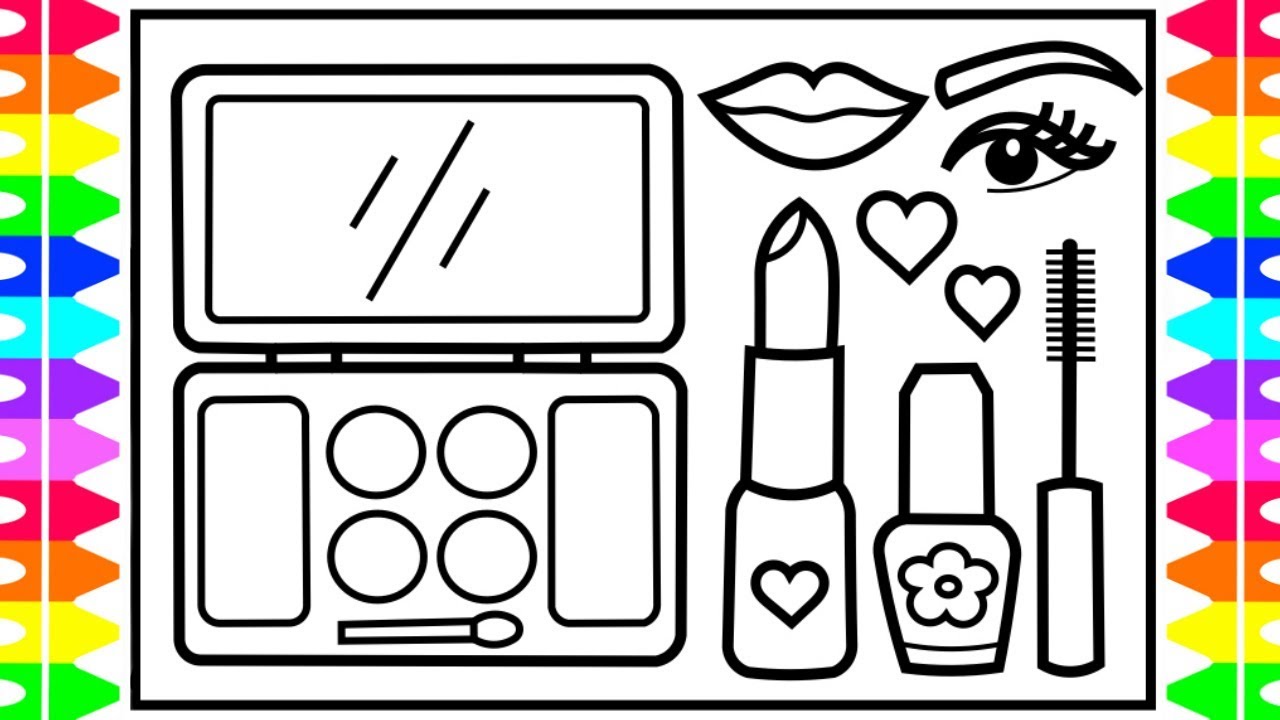 1280x720 how to draw a makeup set - Cosmetic Drawings