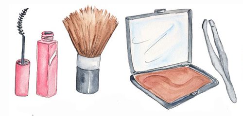 500x240 makeup products drawing tumblr - Cosmetic Drawings