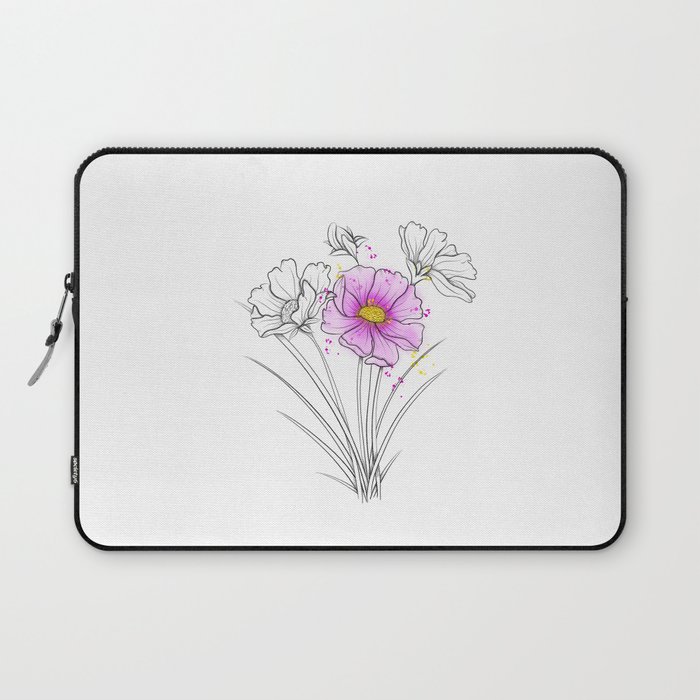 700x700 cosmos flower drawing laptop sleeve - Cosmos Flower Drawing